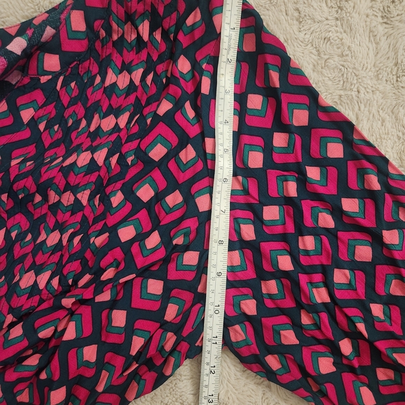 Terra & Sky Pink and Black Geometric Blouse - Picture 6 of 16
